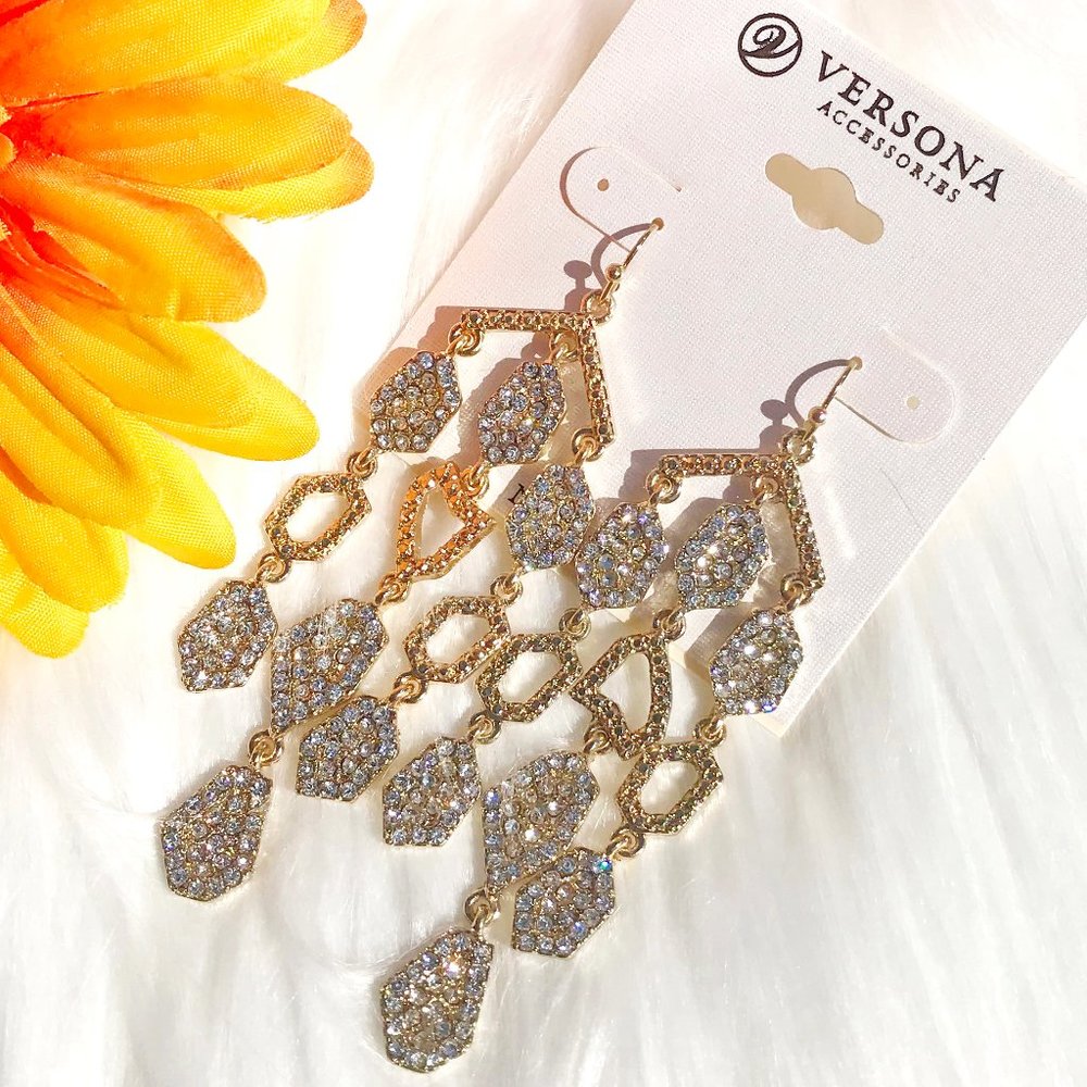 Boho Ethnic Earrings Gypsy Sparkle Drop Dangles - Picture 4 of 4